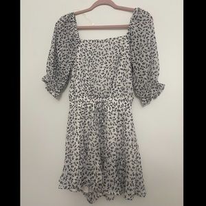 Black and White Floral Romper